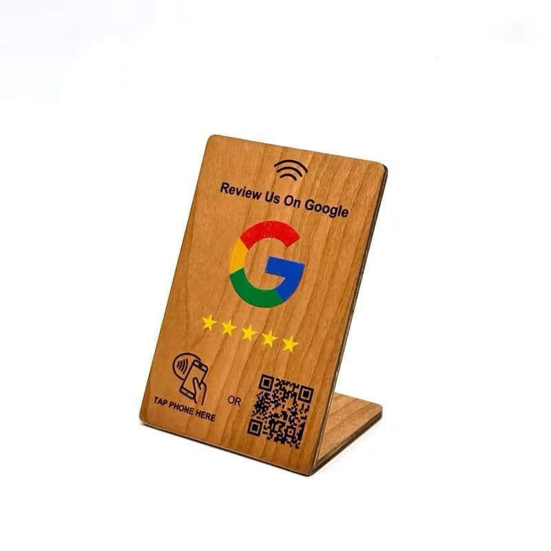 Wooden NFC Stand for Google reviews